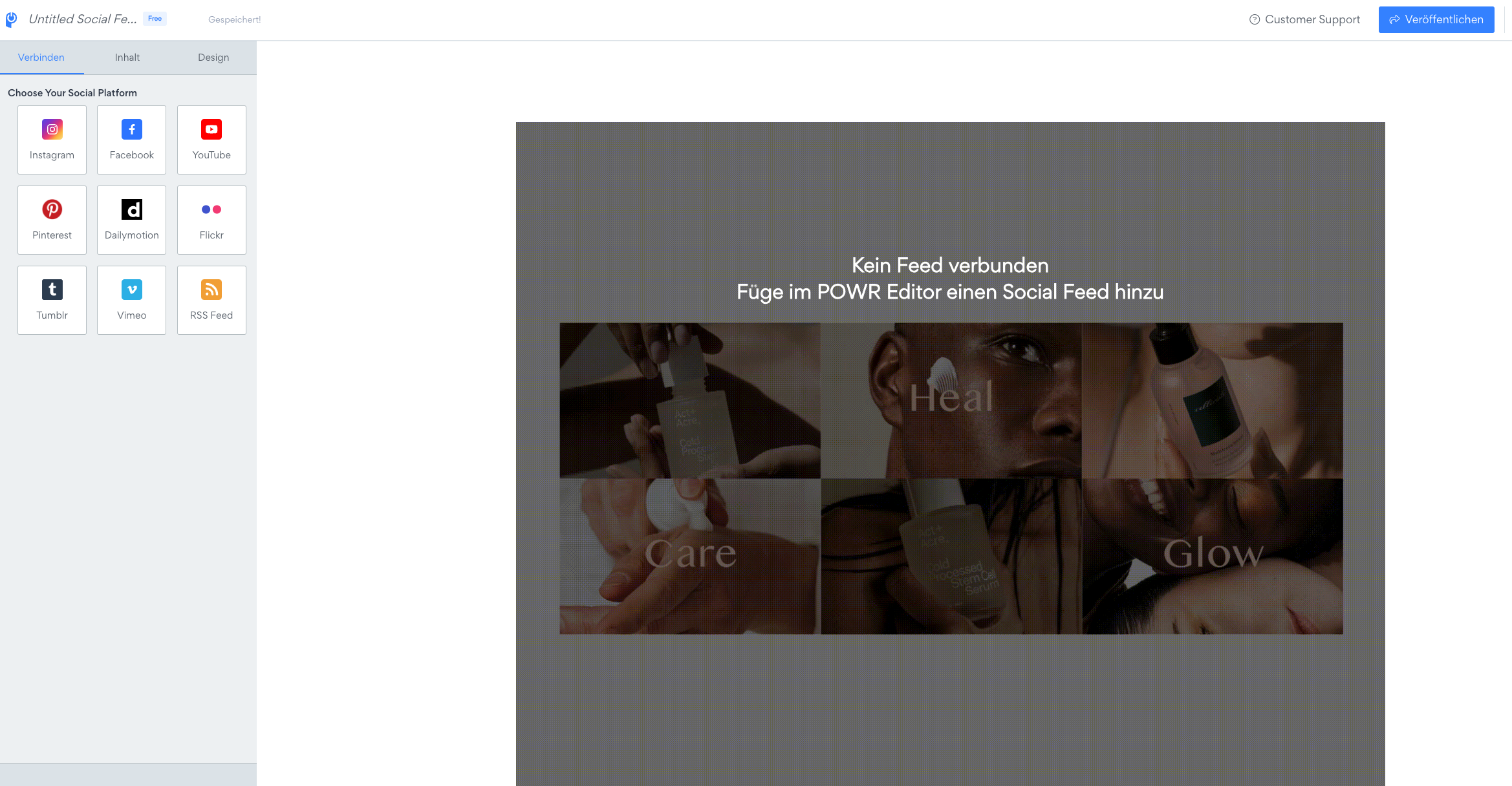Ein Screenshot, der die Benutzeroberfläche von POWr zeigt